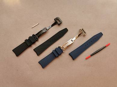 IWC 22mm Black or Blue Rubber Watch Strap