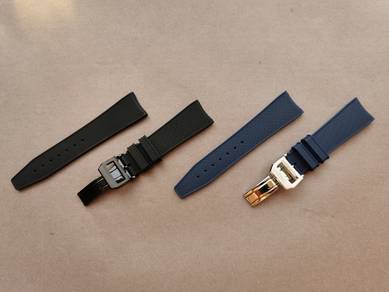 IWC 22mm Black or Blue Rubber Watch Strap