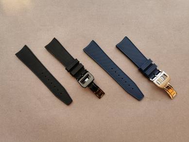 IWC 22mm Black or Blue Rubber Watch Strap