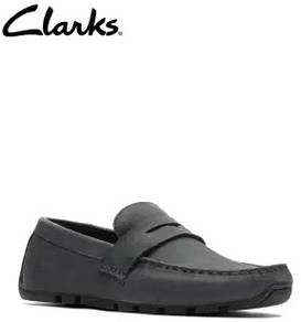 Clarks 50% off Oswick Penny Navy Leather Shoe