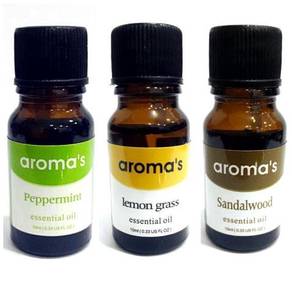 3 Essential oil sandalwood peppermint lemongrass