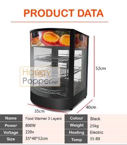 Food Warmer Display Pemanas Makanan Warmer Showcase Commercial