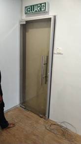 PINTU KACA GLASS DOOR l kalis pecah 12mm tebal