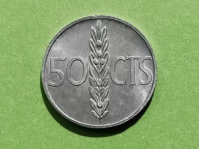 Spain 50 Centimos 1966 (aluminium) (kod : B2212)