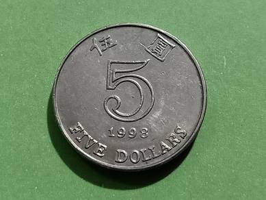 Hong Kong 5 Dollars 1998 (kod : B2217)