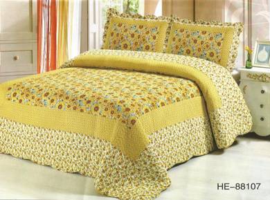 PW107 Cadar Queen/King 3 Pieces Patchwork BedSheet