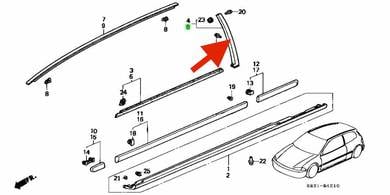 Honda Civic EG6 EG3 EG4 B-Pillar Door Garnish Set