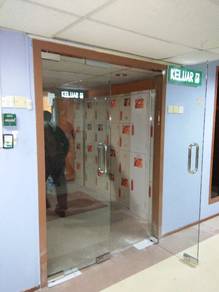 INSTALL PINTU KACA l kalis pecah pintu glass door