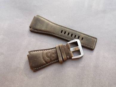 BELL & ROSS 24mm Brown Calf Leather Watch Strap