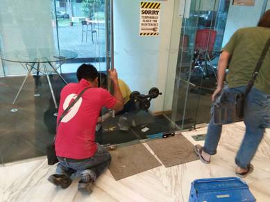 PASANG DINDING KACA KALIS PECAH l 12mm tebal