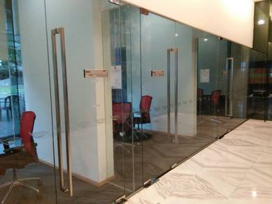 PASANG DINDING KACA l glass wall kalis pecah 12mm