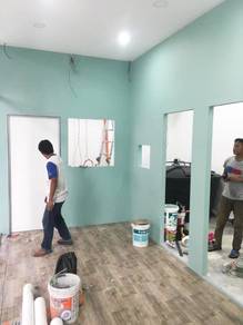 DRYWALL INSTALL l pasang dinding gypsum  pembahagi