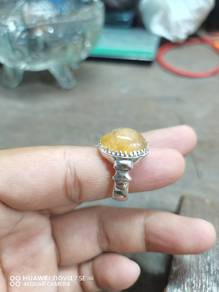 Cincin perak permata jarum emas