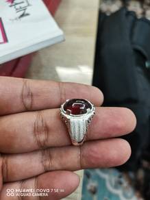 Cincin perak permata garnet