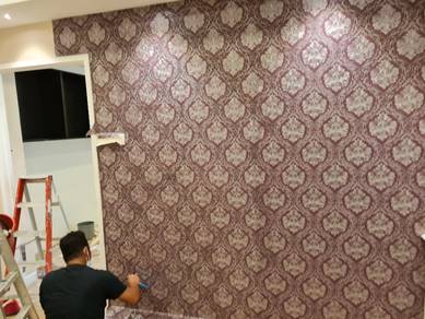 INSTALL WALLPAPER l pasangkan kertas dinding corak