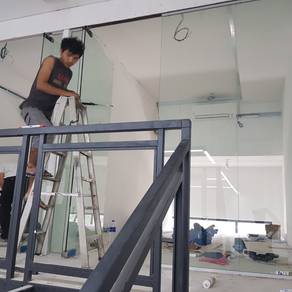 GLASS WALL 12mm CLEAR GLASS l dinding kaca 12mm