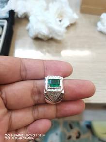 Cincin perak permata zamrud 63
