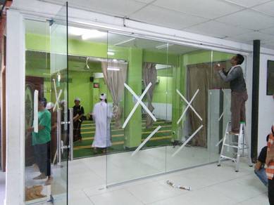 GLASS WALL 12mm CLEAR l pasang dinding kaca 12mm