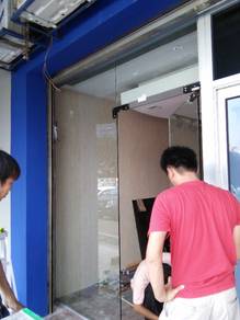 INSTALL GLASS WALL l dinding kaca 12mm tebal clear