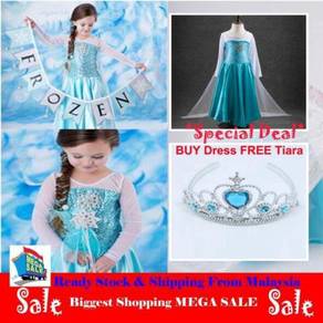 FREE 1TIARA Frozen Elsa Dress Costume pretend play
