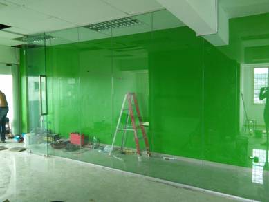 GLASS WALL 12mm TEBAL  tempered glass dinding kaca