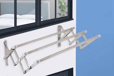 Retractable cloth rack 1.5M x 3 bar