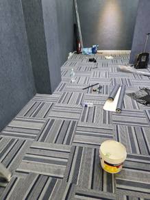 PASANG KARPET TILE l carpet tile install 5mm thick