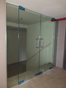 GLASS WALL DINDING KACA l 12mm kalis pecah clear
