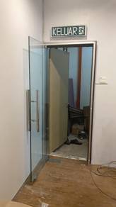 GLASS DOOR INSTALL l pasang pintu kaca 12mm jernih