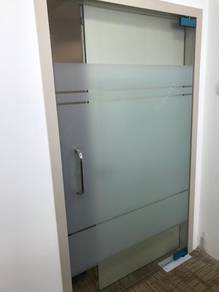PINTU JENIS KACA CLEAR l kalis pecah 12mm tebal