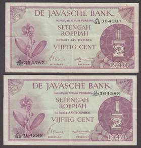 Netherlands indies 1/2 Gulden 1948 ef