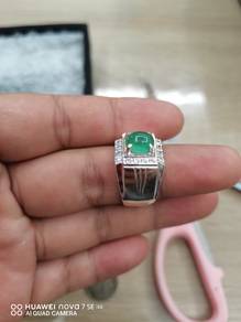 Cincin perak permata zamrud 75