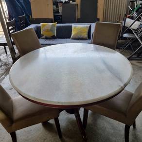 Solid marble Dining Table with chairs