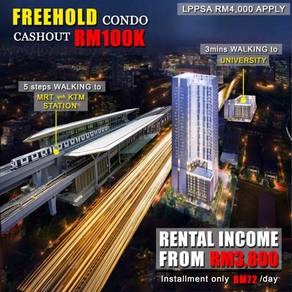 New Freehold Condo with free installment over 10 years nearby KTM