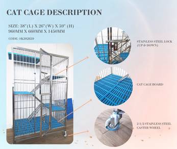 Grade 304 Stainless Steel Cat Cage - Rust Free