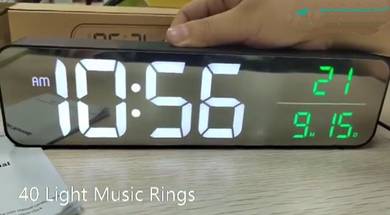 Digital Clock Wide 10.5 Inch Screen Alarm Temp