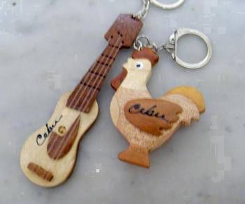 Keychain from CEBU - Chicken and Guitar (New)