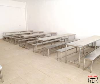 Meja Kantin Sekolah Stainless Steel - 9.5ft