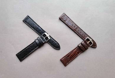 Exotic Ostrich Leg Skin Leather Watch Strap