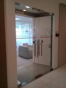PINTU JENIS KACA 12mm l clear glass door install