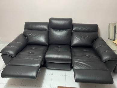 Harvey Norman Cabbian Leather 3Seat Power Recliner
