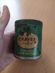 Craven Plain Cigarettes Paper Label Tin Vintage