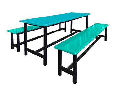 Fibreglass Canteen Food Court Table Chair 6S Bench