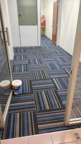 INSTALL TILE CARPET l pasang karpet tile