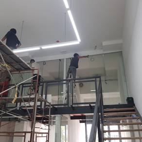 GLASS WALL CLEAR l dinding kaca kalis pecah 12mm