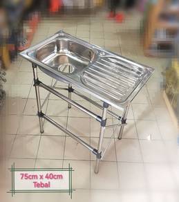 Kitchen sink with stand 75 x 40 ( tebal ) / sinki
