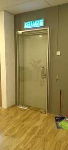 PASANG PINTU KACA l kalis pecah 12mm l glass door