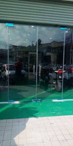 INSTALL GLASS WALL l dinding kaca clear 12mm l
