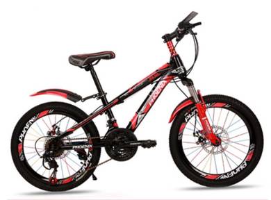 22 Inch Black Red Children Bicycle Budak Basikal