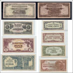 Malaya Japan JIM set of 10 1942 - 1945